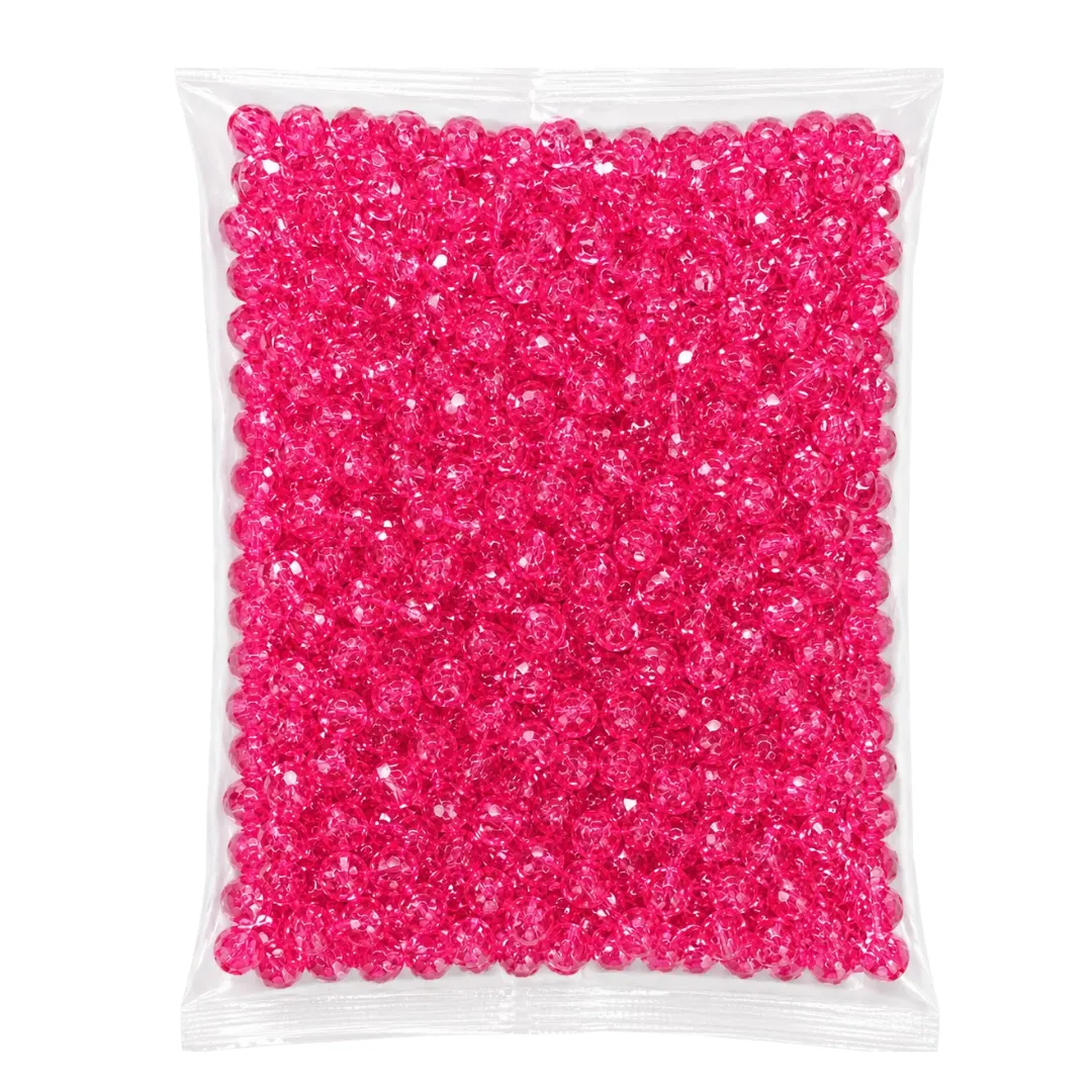 Plastic Round Faceted Beads