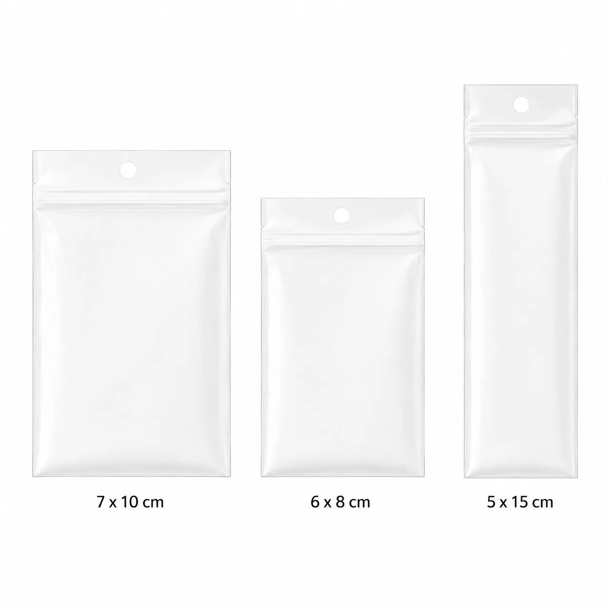 Transparent plastic bag with white background