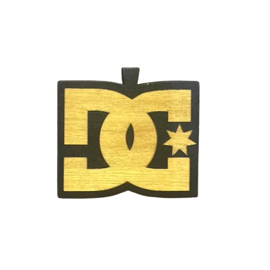 Wooden DC Shoes Logo Pendant