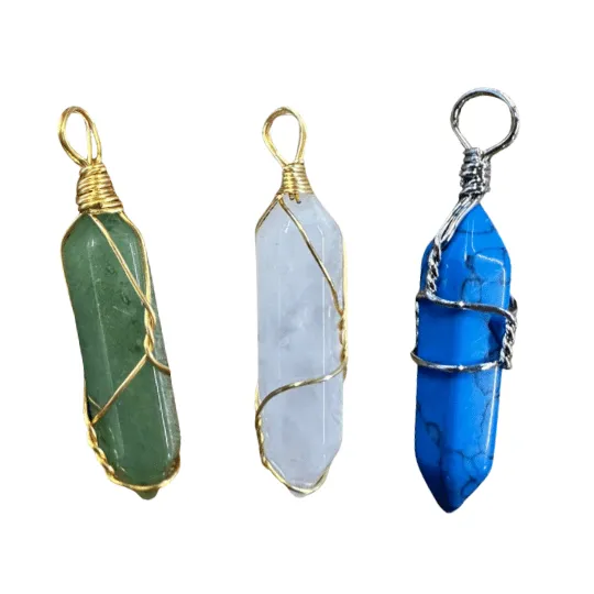 Stone Healing Stick wrapped with wire