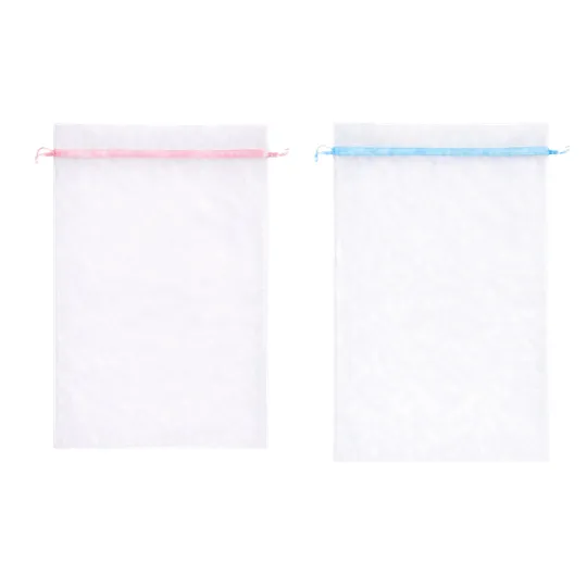 (30x40cm) Organza Bags with Pink and Blue Ribbons