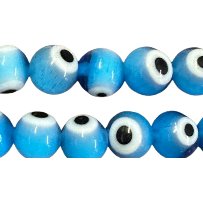 Round Glass Eye Bead - Lt. Blue, 6mm