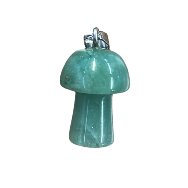 Semi Precious Mushroom Pendant - Green Aventurine, 20mm