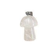 Semi Precious Mushroom Pendant - Rose Quartz, 20mm