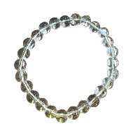 Semi Precious Stone Bracelet HS-8MMX23 - Clear Quartz, 8mm