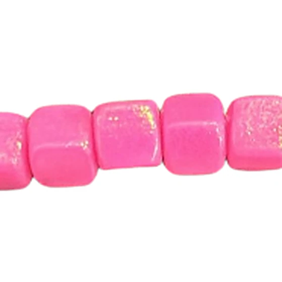 Rubber Square Shimmer Bead