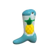 Glass Charm HY-12 Cow boy boot with pineapple