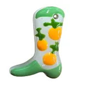 Glass Charm HY-12 Cow boy boot with oranges