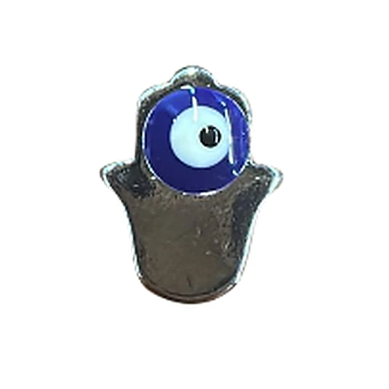 Metal hamsa Bead with Blue Eye