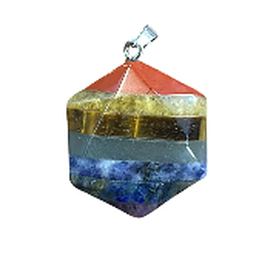 Semi Precious Hexagone Chakra Pendant