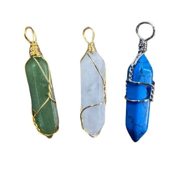 Stone Healing Stick wrapped with wire